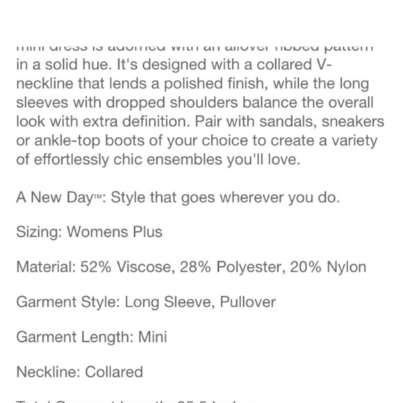 Collared Sweater Dress: A New Day Long Sleeve Polo
Sweater Dress nwt - Picture 10 of 10